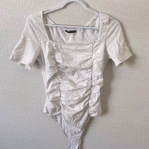 SHEIN white ruffle bodysuit